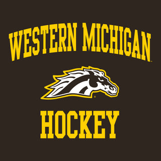 Western Michigan University Broncos Arch Logo Hockey Hooded Sweatshirt - Dark Chocolate