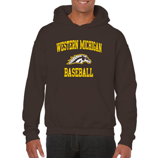 Western Michigan Arch Logo Baseball Hoodie - Dark Chocolate
