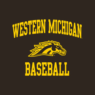 Western Michigan Arch Logo Baseball Hoodie - Dark Chocolate