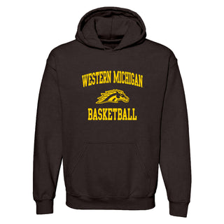 Western Michigan Arch Logo Basketball Hoodie - Dark Chocolate