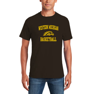 Western Michigan Arch Logo Basketball T-Shirt - Dark Chocolate