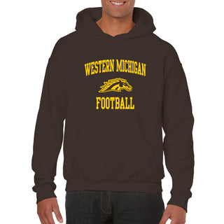 Western Michigan Arch Logo Football Hoodie - Dark Chocolate