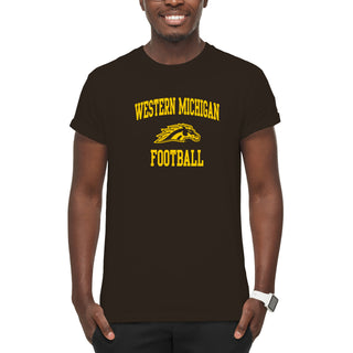 Western Michigan Arch Logo Football T-Shirt - Dark Chocolate