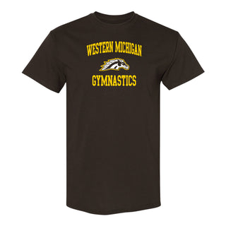 Western Michigan Arch Logo Gymnastics T-Shirt - Dark Chocolate
