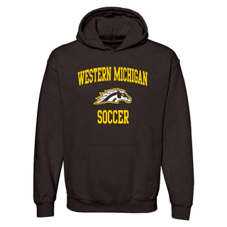 Western Michigan Arch Logo Soccer Hoodie - Dark Chocolate