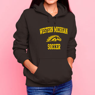 Western Michigan Arch Logo Soccer Hoodie - Dark Chocolate