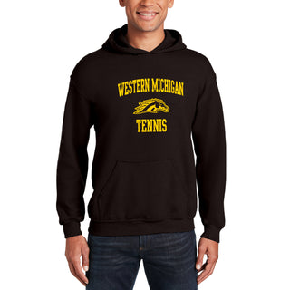 Western Michigan Arch Logo Tennis Hoodie - Dark Chocolate