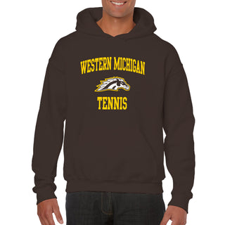 Western Michigan Arch Logo Tennis Hoodie - Dark Chocolate