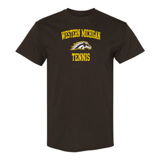 Western Michigan Arch Logo Tennis T-Shirt - Dark Chocolate