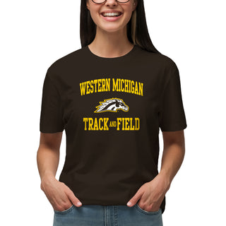 Western Michigan Arch Logo Track & Field T-Shirt - Dark Chocolate