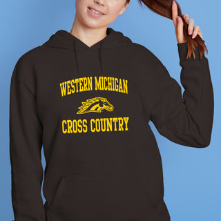 Western Michigan Arch Logo Cross Country Hoodie - Dark Chocolate