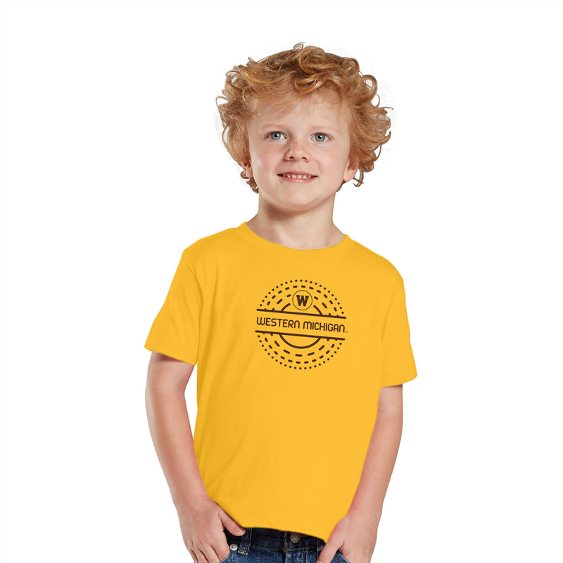 Western Michigan Sunny Circle Toddler T-Shirt  - Gold