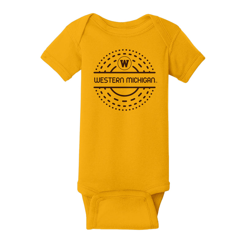 Western Michigan Sunny Circle Infant Creeper - Gold