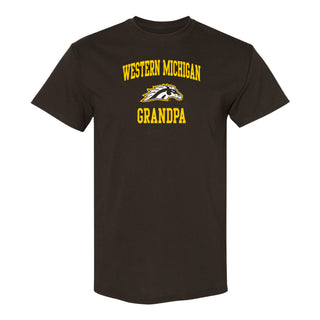 Western Michigan Arch Logo Grandpa T-Shirt - Dark Chocolate