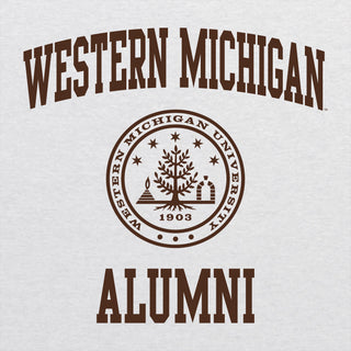 Western Michigan Arch Seal Alumni Triblend T-Shirt - Heather White