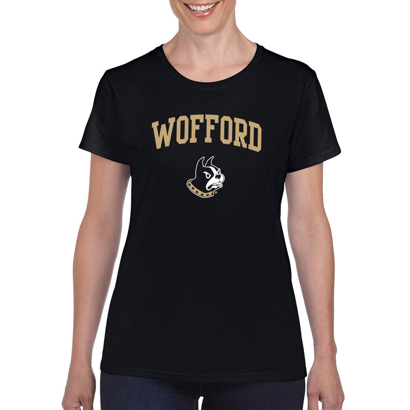 Wofford College Terriers Arch Logo Womens T Shirt - Black