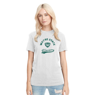 Wayne State Retro Script NLA Triblend T-Shirt - Heather White