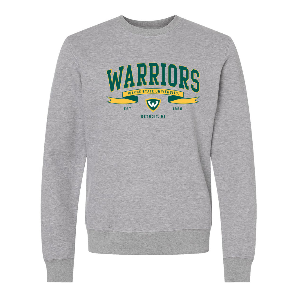 Wayne State Ribbon Flight JA BTB Crewneck - Oxford – Underground Printing