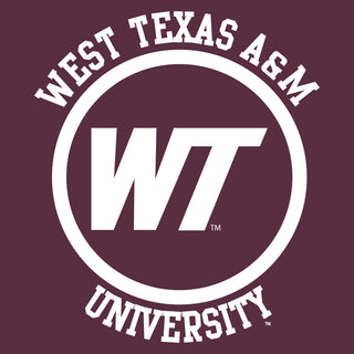 West Texas A&M Buffaloes Distressed Circle Logo T-Shirt - Maroon