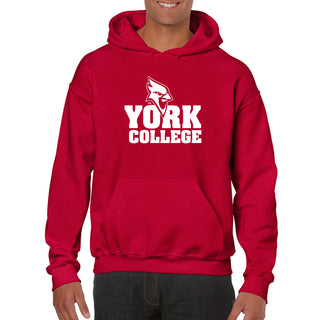 York College Cardinals Basic Block Heavy Blend Hoodie - Red