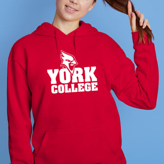 York College Cardinals Basic Block Heavy Blend Hoodie - Red