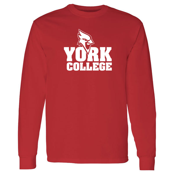 York College Cardinals Basic Block Cotton Long Sleeve T Shirt