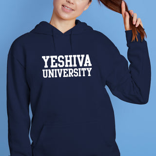 Yeshiva University Basic Block Hoodie - Navy