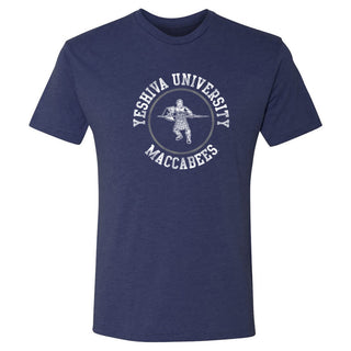 Yeshiva University Distressed Circle Logo NLA Triblend T-Shirt - Vintage Navy