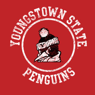 Youngstown Penguins Distressed Circle Logo T-Shirt - Red