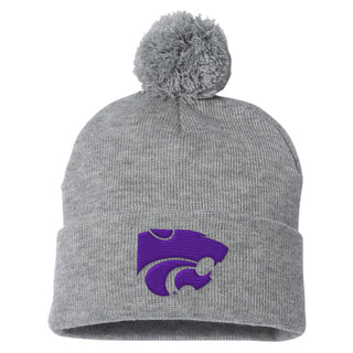 Kansas State Primary Logo Pom Pom Cuffed Beanie