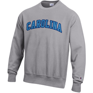 Champion UNC Carolina Applique Champion RW Crewneck - Oxford Grey