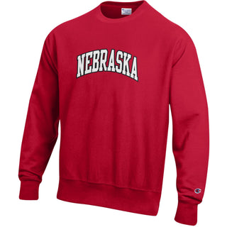 Nebraska Applique Champion RW Crewneck - Scarlet