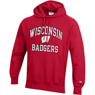 Wisconsin Arch Over Badgers Champion RW Hoodie - Scarlet