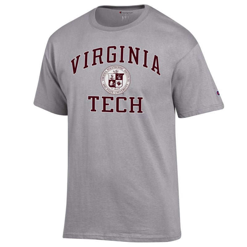 Virginia Tech Crest Basic T-Shirt - Oxford Heather