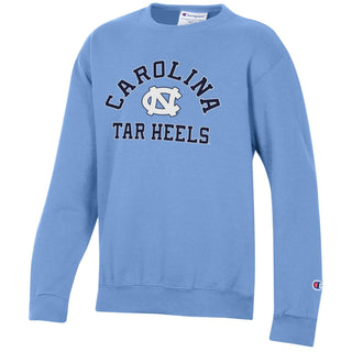 Champion Carolina Logo Tar Heels Youth PB Crewneck - Light Blue