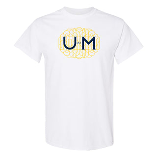 Michigan Ornate Initials T-Shirt - White
