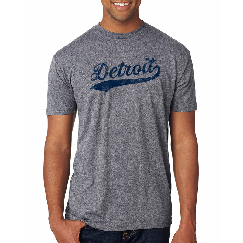 Detroit Baseball Script Triblend T-Shirt - Premium Heather