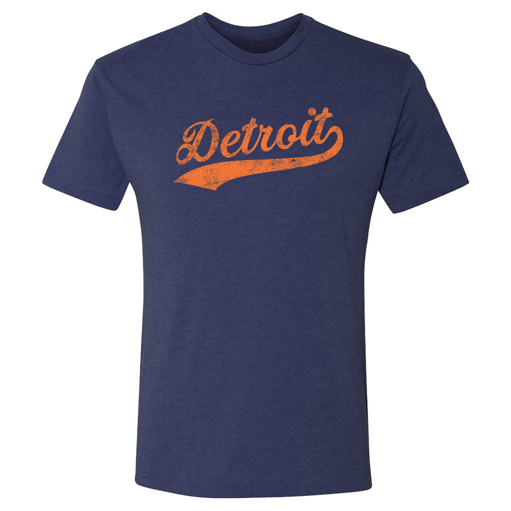 Detroit Baseball Script Triblend T-Shirt - Vintage Navy – Underground ...