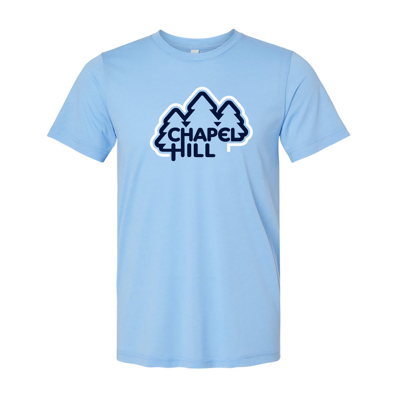Chapel Hill Trees Canvas Triblend T-Shirt - Solid Carolina Blue