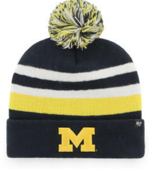 47 Brand Michigan Wolverines Navy State Line 47 Cuff Knit