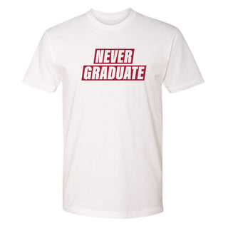 Never Graduate NLA T-Shirt - White w/ Red Print