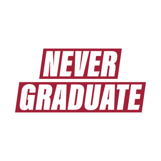 Never Graduate NLA T-Shirt - White w/ Red Print