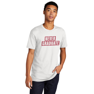 Never Graduate NLA T-Shirt - White w/ Red Print