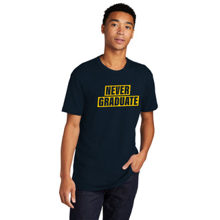 Never Graduate NLA T-Shirt - Midnight Navy w/ Maize Print