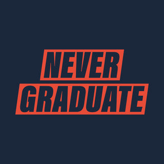 Never Graduate NLA T-Shirt - Midnight Navy w/ Orange Print