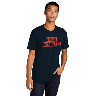 Never Graduate NLA T-Shirt - Midnight Navy w/ Orange Print