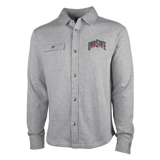 Ohio State Snap Shacket - Heather Grey