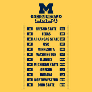 Michigan Wolverines Football Season 24 T-Shirt - Maize