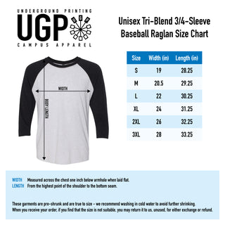 UGP Classics RHI Motor City Mustangs 3/4 Sleeve Raglan T-Shirt - Heather White/Vintage Black