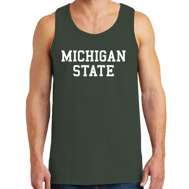 Michigan State University Spartans Basic Block Tank Top - Forest
